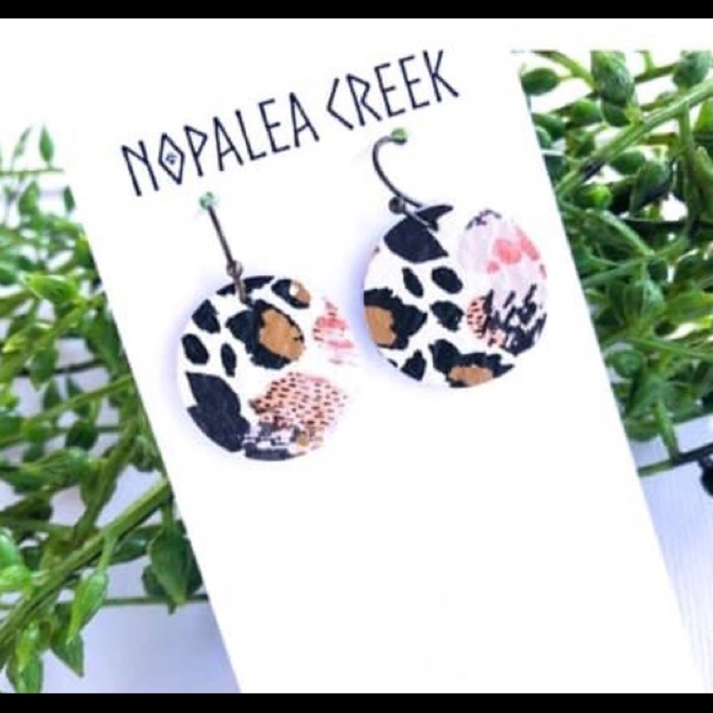 LEOPARD PRINT 1” MINI GENUINE LEATHER EARRINGS